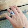 Bague en saphir étoilé argent