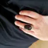 Bague obsidienne argent