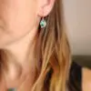 Boucles d'oreilles argent et turquoise BUDA