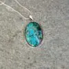 Gros pendentif malachite argent