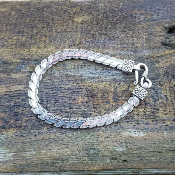 Bracelet indien argent maille serpent – Image 3