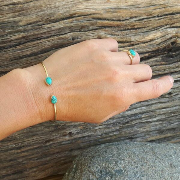 Jonc turquoise gouttes - Image 3