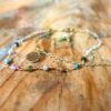 Bracelet tourmaline multicolore or