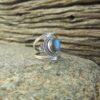 Bague ethnique en labradorite bleu
