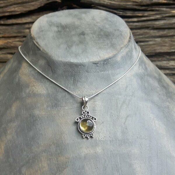 Pendentif topaze jaune argent - Image 2