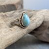 Bague ajustable en argent et larimar