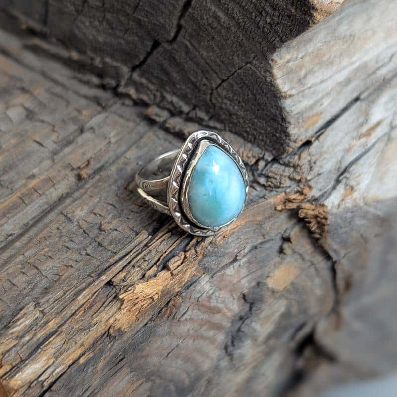 Bague larimar argent ajustable