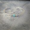 Bracelet jonc argent et calcédoine POÉTIQUE