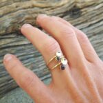 Bague grenat mini pastilles