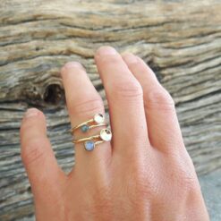 Bague pierre de lune mini pastilles