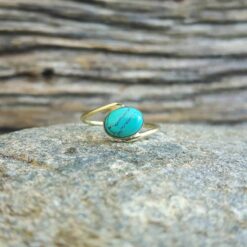 Bague turquoise or JANIS