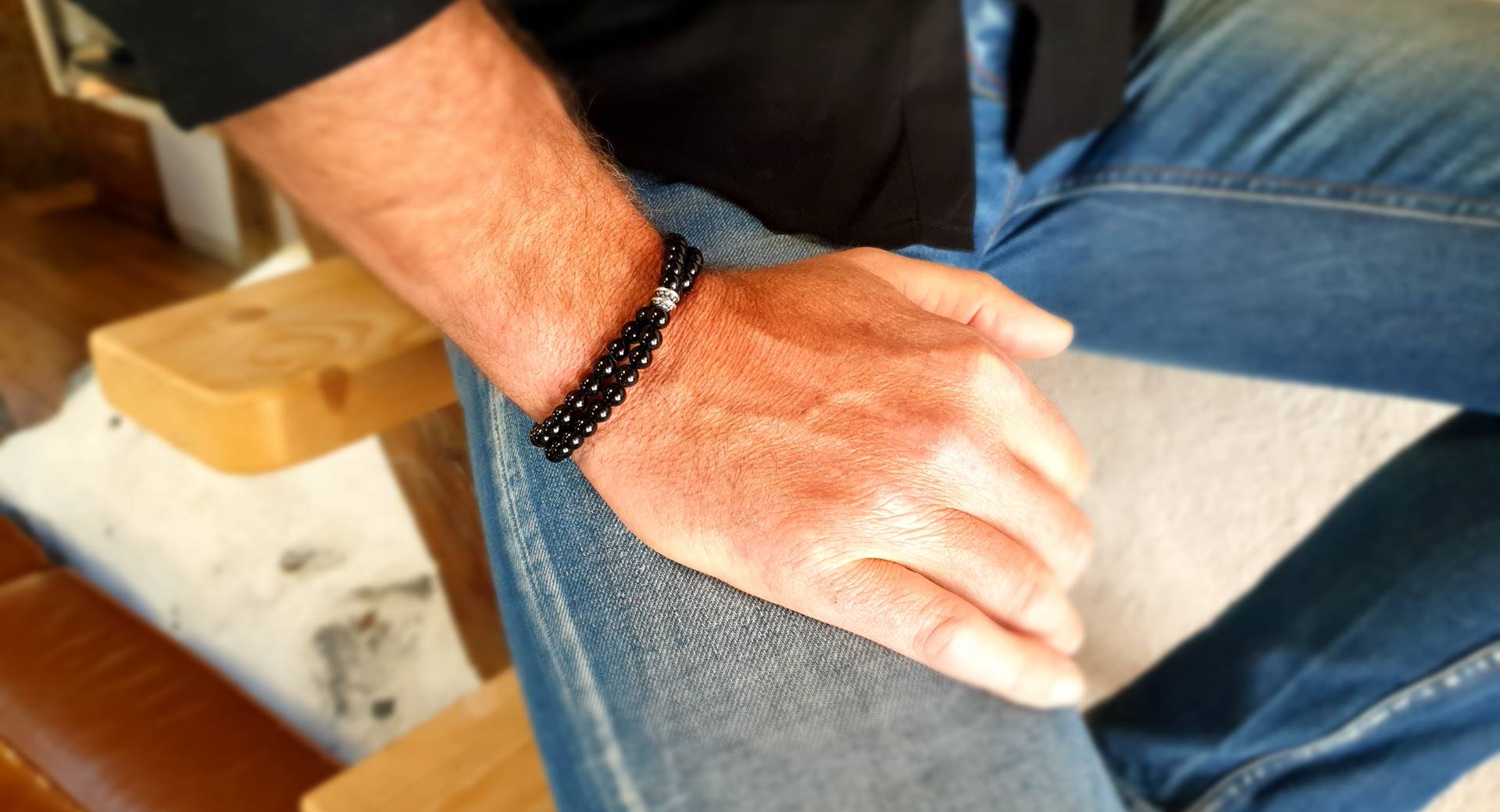 Bracelet homme en pierres fines