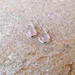 Boucles d'oreilles quartz rose argent gouttes
