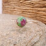 Bracelet jonc rubis zoïsite argent