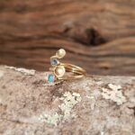 Bague labradorite mini pastilles