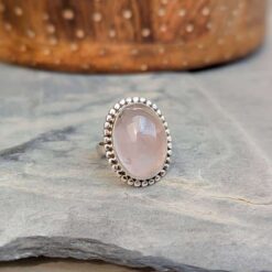 Bague quartz rose argent DOUCEUR