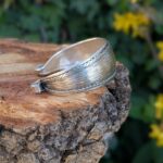 Bracelet jonc en argent strié