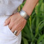 Jonc en argent strié