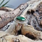 Bague malachite argent