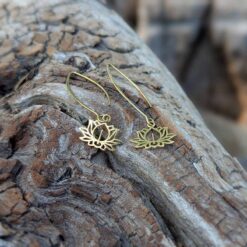 Boucles d'oreilles fleur de lotus dorées