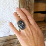 Bague argent et pietersite bleue