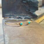 Bracelet jonc turquoise doré