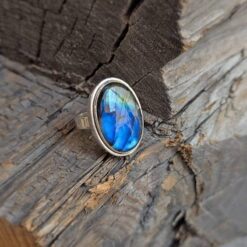 Grosse bague labradorite argent