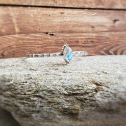 Jonc pierre de lune argent