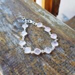 Bracelet en quartz rose argent