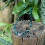 Collier petites malachites argent