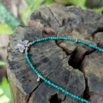 Collier petites malachites argent