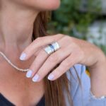 Grosse bague ajustable en argent