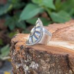 Grosse bague artisanale en argent massif