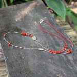 Sautoir en corail rouge et argent