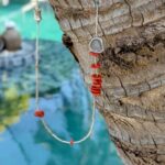 Collier en corail rouge et argent
