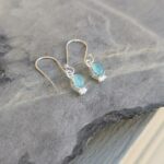 Boucles d'oreilles argent et calcédoine aqua ANDAMAN