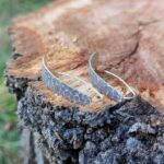 Boucles d'oreilles en argent martelé vintage