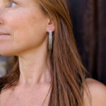 Boucles d'oreilles en argent martelé vintage