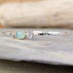 Bracelet jonc argent et calcédoine POÉTIQUE