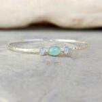 Bracelet jonc argent et calcédoine POÉTIQUE