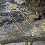 Collier double rang en calcite jaune