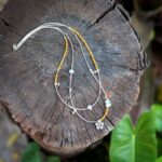 Collier double rang en calcite jaune