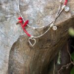 Collier corail rouge argent