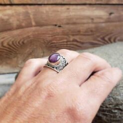 Bague argent et rubis indien