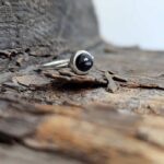 Bague argent et saphir noir