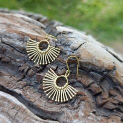 Boucles d'oreilles éventails or