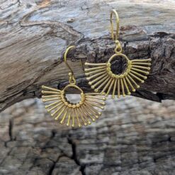 Boucles d'oreilles éventails or