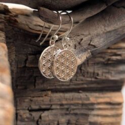 Boucles d'oreilles fleur de vie argent