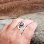 Bague contemporaine argent et rubis indien