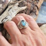 Bague indienne argent et labradorite
